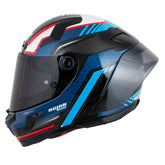 Casco Nolan X-804 Rs Ultra Carbon Piega (366) Azul Claro Azul Oscuro Visor Smoke