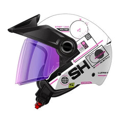 Casco Shaft 212 Apollo 33 Blanco Fucsia Visor Revo Morado