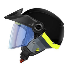 Casco Shaft 212 Disocer Negro Amarillo Visor Iridium Azul