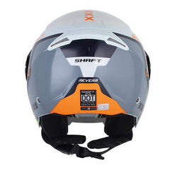 Casco Shaft 212 Reverb Gris Naranja Neon Visor Iridium Azul