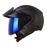 Casco Shaft 212 Solid Camaleón Silver Visor Iridium Azul
