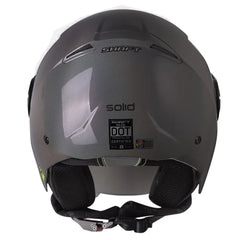 Casco Shaft 212 Solid Camaleón Silver Visor Iridium Azul