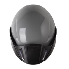 Casco Shaft 212 Solid Gris Silver Visor Iridium Azul