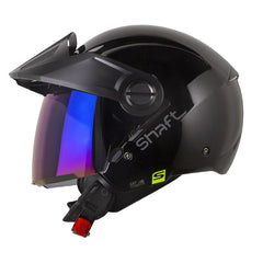 Casco Shaft 212 Solid Negro Gris Visor Iridium Azul