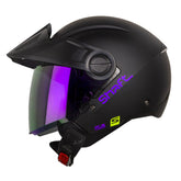 Casco Shaft 212 Solid Negro Morado Visor Iridium Morado