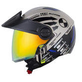 Casco Shaft 212 Spring Head Arena Azul Visor Revo Rojo