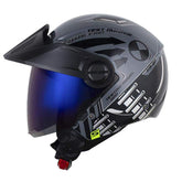 Casco Shaft 212 Spring Head Gris Holografico Silver Visor Iridium Azul