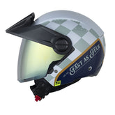 Casco Shaft 212 Tremble Azul Claro Azul Oscuro Visor Iridium Dorado