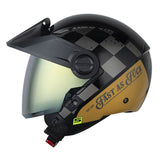 Casco Shaft 212 Tremble Negro Dorado Visor Iridium Dorado