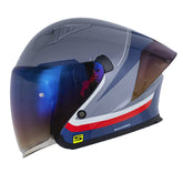 Casco Shaft 226 Gt Crest Gris Oscuro Azul Visor Iridium Azul