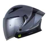 Casco Shaft 226 Gt Crest Gris Oscuro Holografico Silver Visor Iridium Silver