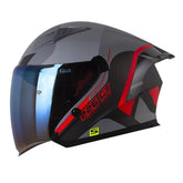 Casco Shaft 226 Gt Minuet Gris Rojo Visor Iridium Azul