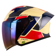 Casco Shaft 226 Gt Parker Beige Rojo Visor Iridium Azul