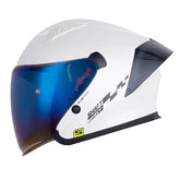 Casco Shaft 226 Gt Solid Blanco Gris Oscuro Visor Iridium Azul