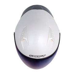Casco Shaft 226 Gt Solid Blanco Gris Oscuro Visor Iridium Azul