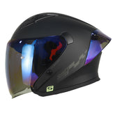 Casco Shaft 226 Gt Solid Negro Gris Oscuro Visor Iridium Azul
