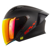 Casco Shaft 226 Gt Solid Negro Rojo Visor Revo Rojo