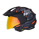 Casco Shaft 227 Trial Rush Azul Oscuro Silver Visor Revo Rojo