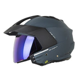 Casco Shaft 227 Trial Solid Gris Oscuro Gris Visor Iridium Azul