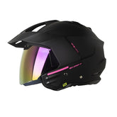 Casco Shaft 227 Trial Solid Negro Fucsia Visor Revo Fucsia