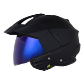 Casco Shaft 227 Trial Solid Negro Gris Oscuro Visor Iridium Azul