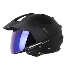 Casco Shaft 227 Trial Solid Negro Gris Oscuro Visor Iridium Azul