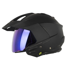 Casco Shaft 227 Trial Solid Silver Visor Iridium Azul