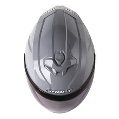 Casco Shaft 246 Sp Solid Gris Silver Visor Iridium Azul