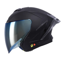 Casco Shaft 246 Sp Solid Negro Gris Oscuro Visor Iridium Azul