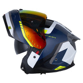 Casco Shaft 3540 Dv Lexx Blanco Azul Oscuro Visor Revo Rojo