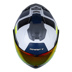 Casco Shaft 3540 Dv Lexx Blanco Azul Oscuro Visor Revo Rojo