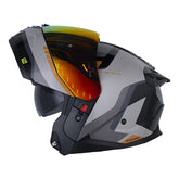 Casco Shaft 3540 Dv Lexx Negro Gris Visor Revo Rojo