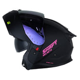 Casco Shaft 3540 Dv Solid Negro Fucsia Visor Revo Morado