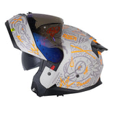 Casco Shaft 3540 Dv The World Arena Claro Naranja Visor Iridium Azul