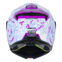 Casco Shaft 3540 Dv The World Azul Claro Morado Visor Iridium Azul