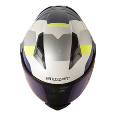 Casco Shaft 3820 Sp May Blanco Amarillo Visor Iridium Azul