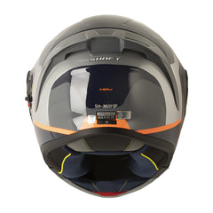Casco Shaft 3820 Sp May Gris Oscuro Naranja Visor Revo Rojo