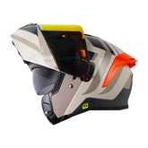 Casco Shaft 3820 Sp Mentox Arena Gris Oscuro Visor Revo Rojo