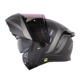 Casco Shaft 3820 Sp Mentox Negro Gris Oscuro Visor Iridium Azul