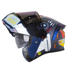Casco Shaft 3820 Sp Ride_Fast Fest Azul Oscuro Visor Iridium Azul