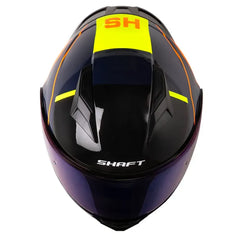 Casco Shaft 3820 Sp Seven Azul Oscuro Naranja Neón Visor Iridium Azul