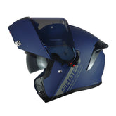 Casco Shaft 3820 Sp Solid Azul Oscuro Gris Visor Iridium Azul