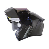 Casco Shaft 3820 Sp Solid Gris Oscuro Gris Visor Iridium Azul
