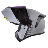 Casco Shaft 3820 Sp Solid Gris Visor Iridium Azul