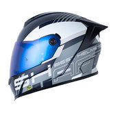 Casco Shaft 502sp Fied Azul Oscuro Gris Visor Iridium Azul
