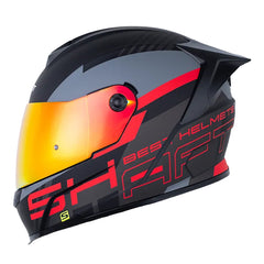 Casco Shaft 502sp Fied Negro Rojo Visor Revo Rojo