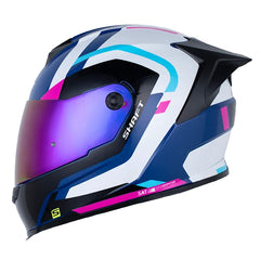 Casco Shaft 502sp Nook Azul Oscuro Fucsia Visor Revo Morado