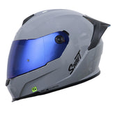 Casco Shaft 502sp Solid Gris Oscuro Visor Iridium Azul