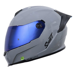 Casco Shaft 502sp Solid Gris Oscuro Visor Iridium Azul