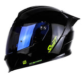 Casco Shaft 502sp Solid Negro Amarillo Neon Visor Iridium Azul